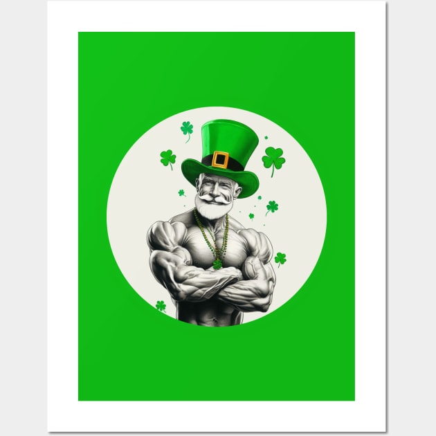 Happy St Patricks Muscle Daddy Day Wall Art by muscle